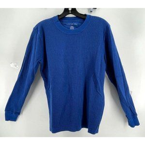 American Eagle Blue Mens Pullover Thermal Sweatshirt Long Sleeve Shirt Size S